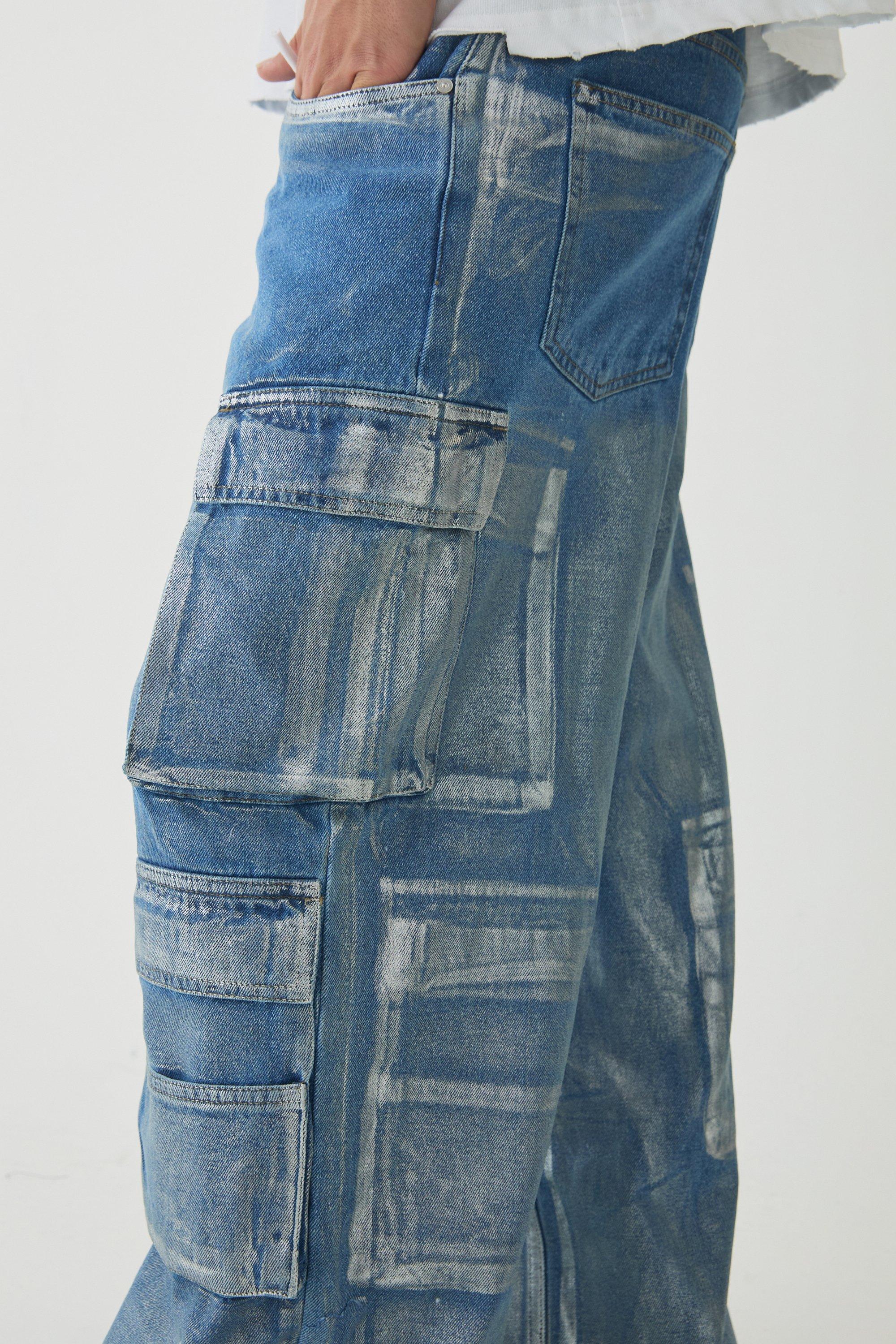 Blue coated jeans deals